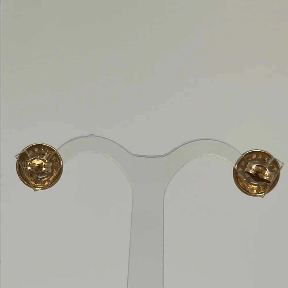10k real solid gold DIA solitaire Diamonds 1/4 CT earrings